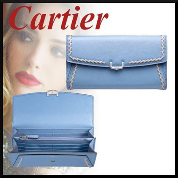 Cartier スーパーコピースモールウォレット C de Cartier レザー ロゴLkd68