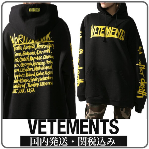 VETEMENTS コピーロゴ　パーカーフードパーカーユニセックス　オーバーサイズ　フーディAW201116B14806