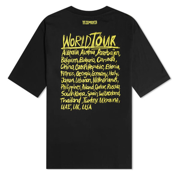 VETEMENTSコピー 日本未入荷 WORLD TOUR OVERSIZED TシャツAW201116B14808