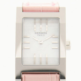 エルメスHer*mesコピー タンデム アリゲーターレザー ピンク/ホワイトシェル レディース TA1.210.213/MRP