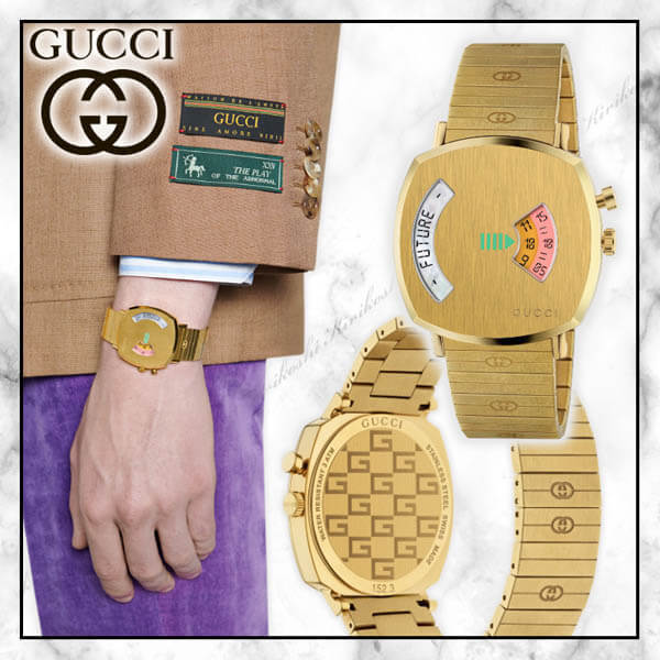 GUCCI コピー 21SS 最新作◆グリップウォッチ 38 mm◆Yellow gold 21030403