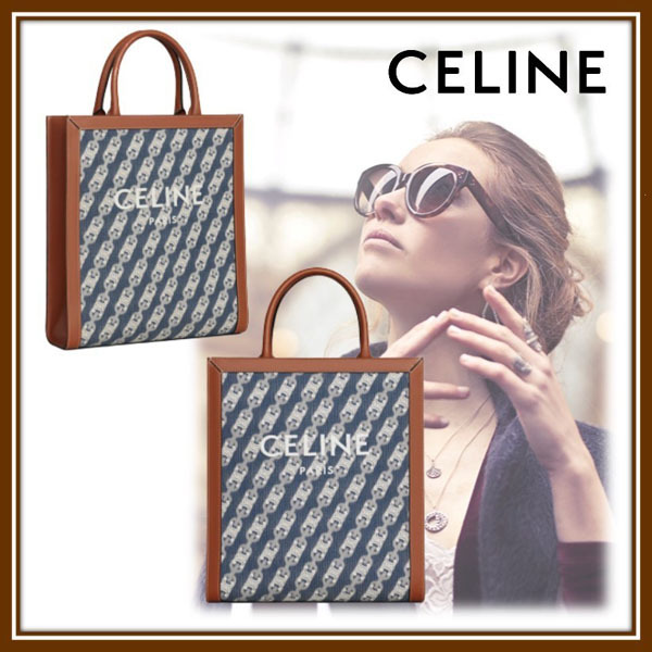 CELINE セリーヌ キャンバス トートバッグ コピー 新作トリオンフ キャンバス&amp;amp;カーフスキン 192082CNN.07AT