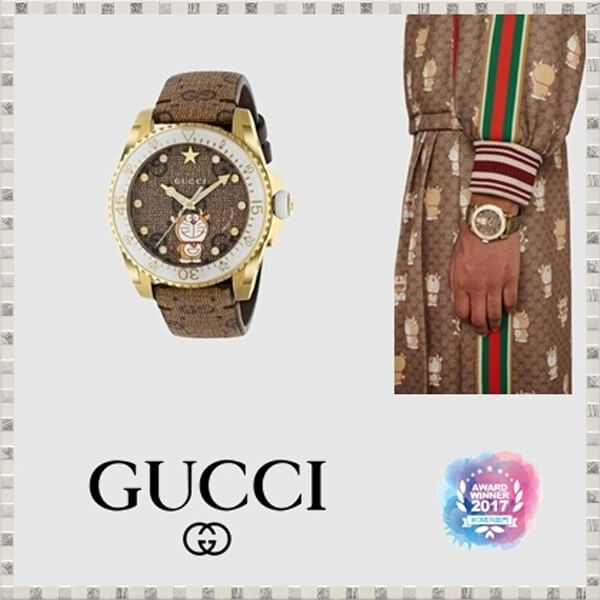 DORAEMON×GUCCI コラボ★ドラえもん ダイブ ウォッチ 40㎜/人気YA136334