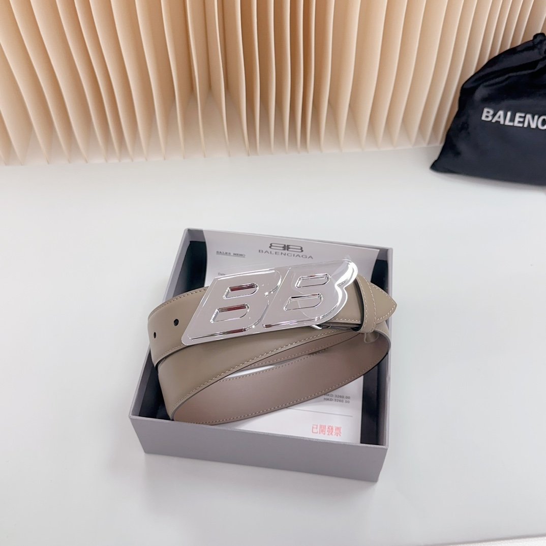 絶対欲しい！    バレンシアガ BB ロゴ レザーベルト コピー   BALENCIAGA   バレンシアガベルト0027