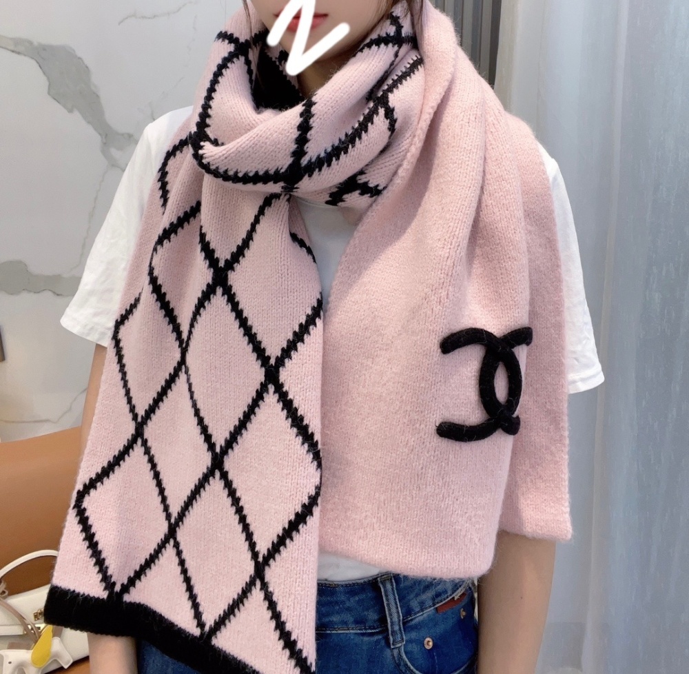 最安値挑戦  シャネル カシミヤニットのマフラーです 偽物    CHANEL シャネルマフラー0066
