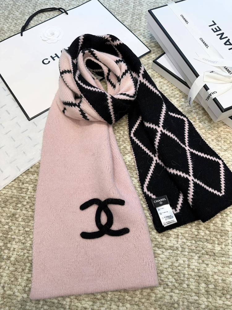 最安値挑戦  シャネル カシミヤニットのマフラーです 偽物    CHANEL シャネルマフラー0066