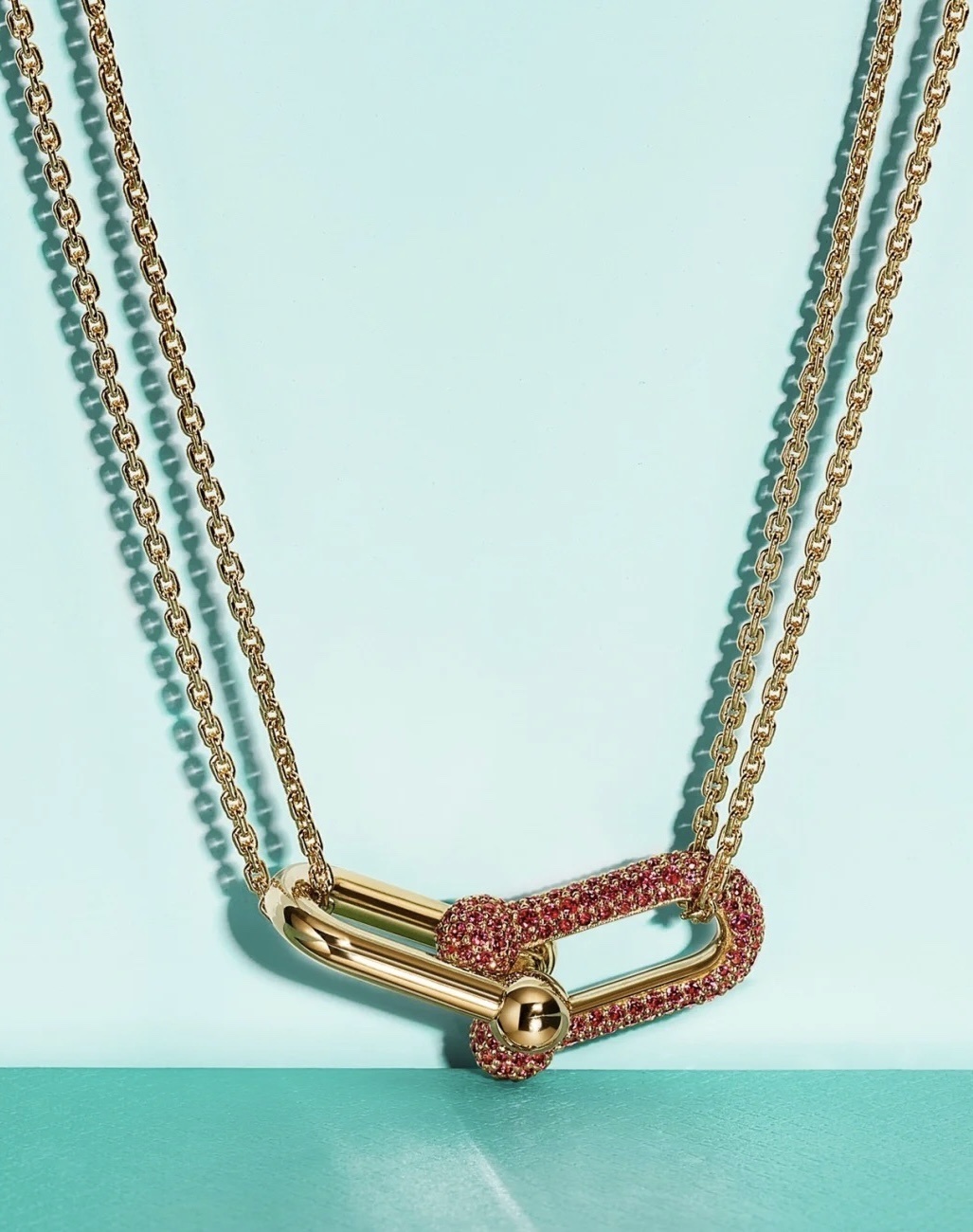 すぐ届く♪ティファニー コピー ハードウェア ダブルリンク ペンダント  Tiffany  ティファニージュエリー0028