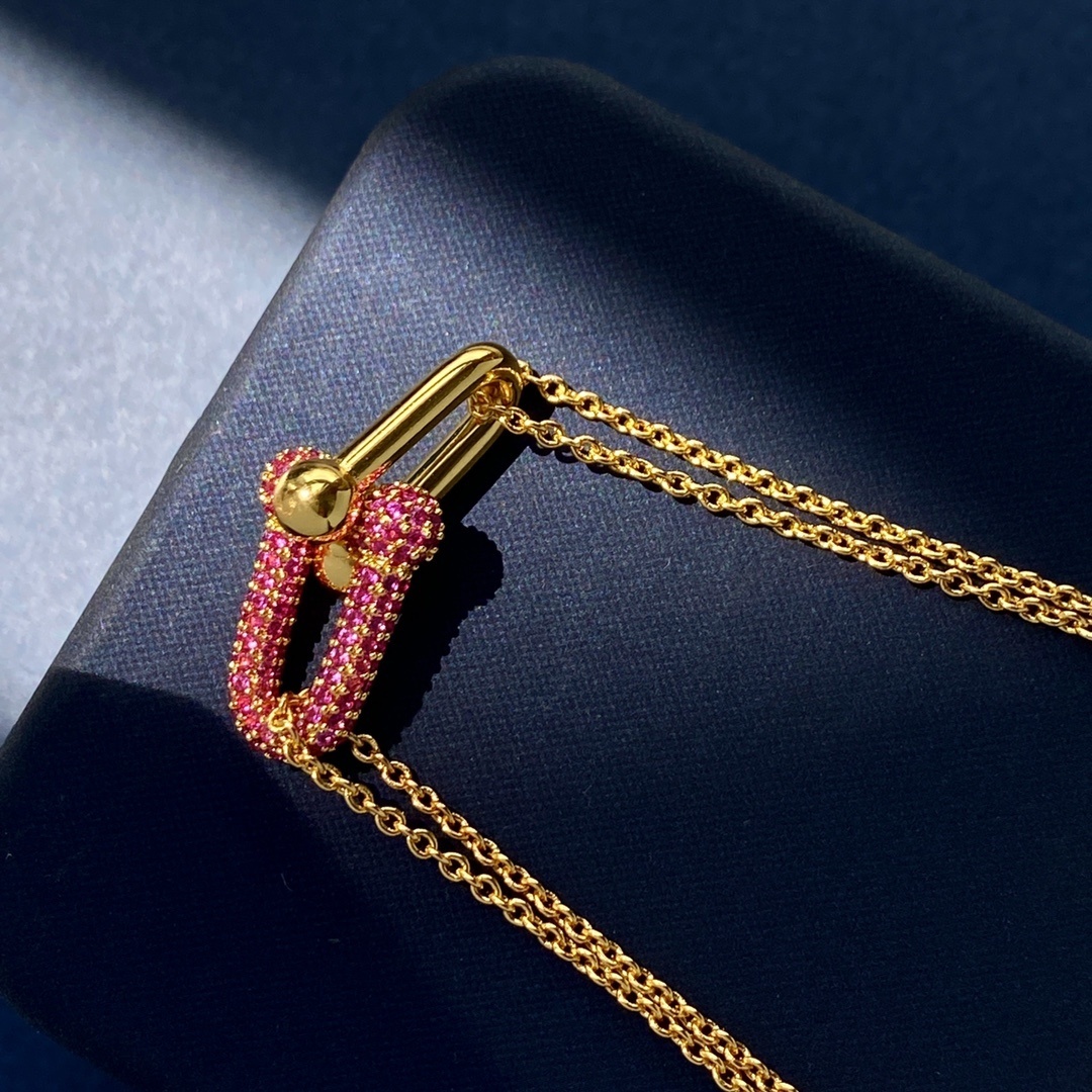 すぐ届く♪ティファニー コピー ハードウェア ダブルリンク ペンダント  Tiffany  ティファニージュエリー0028