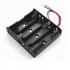 Plastic 6V 4 AA Battery Cell Holder With Wire Leads