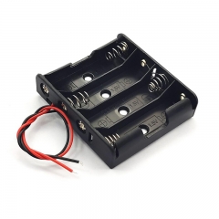 Plastic 6V 4 AA Battery Cell Holder With Wire Leads