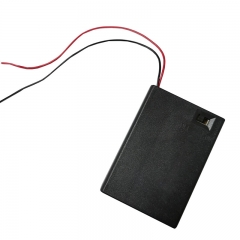 3 AA 4.5V Series Black Battery Box With Wire Cover And Switch Battery Holder