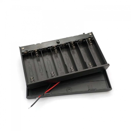 12V 8 x AA Battery Case Holder / 8pcs Batteries Storage Case Box With Leads Switch