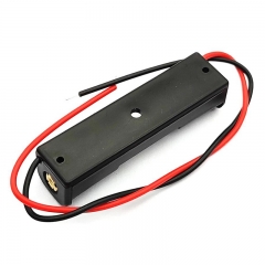 Black Plastic 1.5V single 1 AAA battery cell holder box case with wire leads