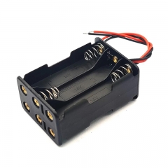 9V Side by Side 6aaa battery holder with Red&Black Wire Leads