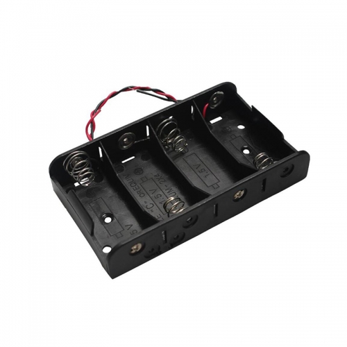 Ajax Scientific Battery Holder With Lead Wire - Holds 2 C Cells, Pack Of 5, 5 Inches Long