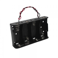 Plastic C size Battery holder with leads, 4 C battery holder