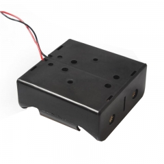Plastic 2*D Battery Holder With Red Black Wire Leads