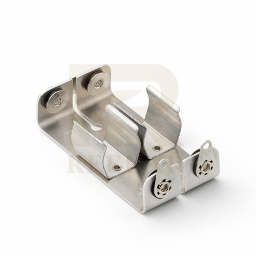 Aluminum 2 AA Battery Holder with Solder Lug in Series