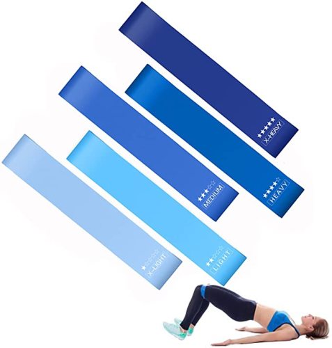 Resistance Bands, [Set of 5] Skin-Friendly Resistance Fitness Exercise Loop Bands with 5 Different Resistance Levels - Free Carrying Case Included - Ideal for Home, Gym, Yoga