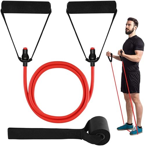 Exercise Resistance Band with Handle, Fitness Band Handle Resistance Band, Fitness Training Resistance Band, for Strengthen The Body, Home Fitness Equipment, Indoor Outdoor Exercise,