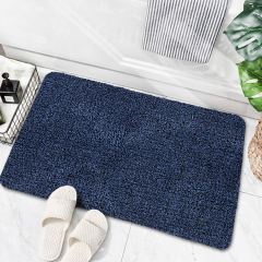 Innyluck Door Mat for Indoor Entrance, Advanced Microfiber Absorb Water Resist Dirt Doormat Non-Slip Backing Entryway Rug, Low Profile Front Door Mats Machine Washable Royalblue/Black
