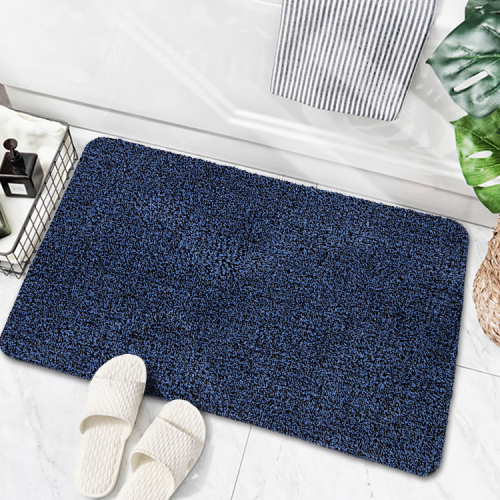 Innyluck Door Mat for Indoor Entrance, Advanced Microfiber Absorb Water Resist Dirt Doormat Non-Slip Backing Entryway Rug, Low Profile Front Door Mats Machine Washable Royalblue/Black