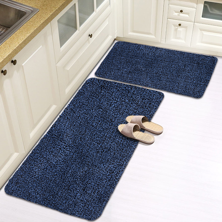 Innyluck Door Mat for Indoor Entrance, Advanced Microfiber Absorb Water Resist Dirt Doormat Non-Slip Backing Entryway Rug, Low Profile Front Door Mats Machine Washable Royalblue/Black