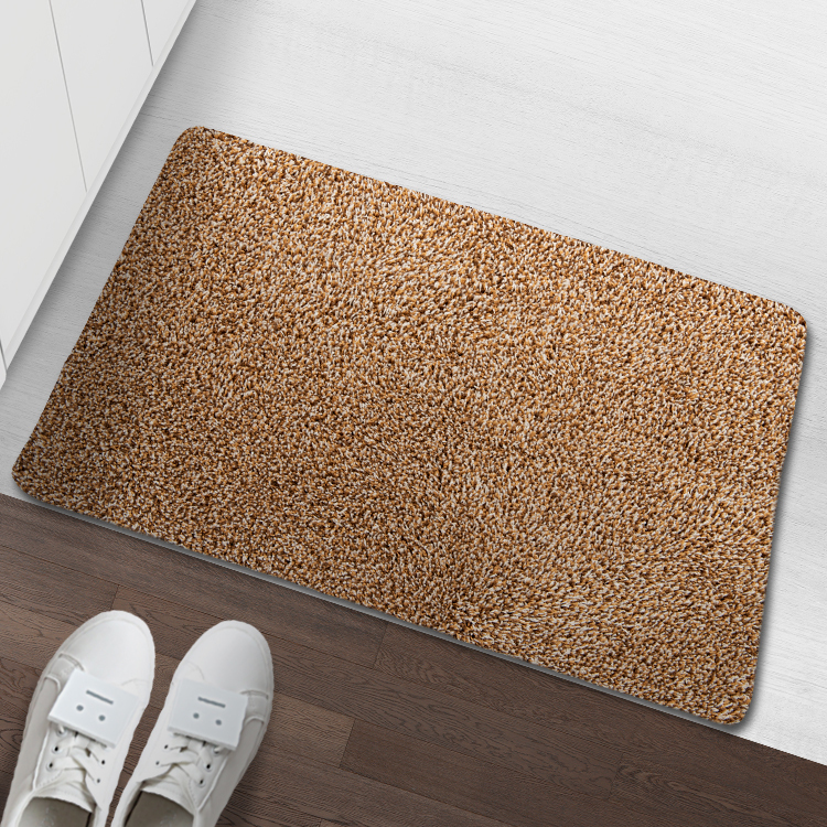 Innyluck Door Mat for Indoor Entrance, Advanced Microfiber Absorb Water Resist Dirt Doormat Non-Slip Backing Entryway Rug, Low Profile Front Door Mats Machine Washable Beige