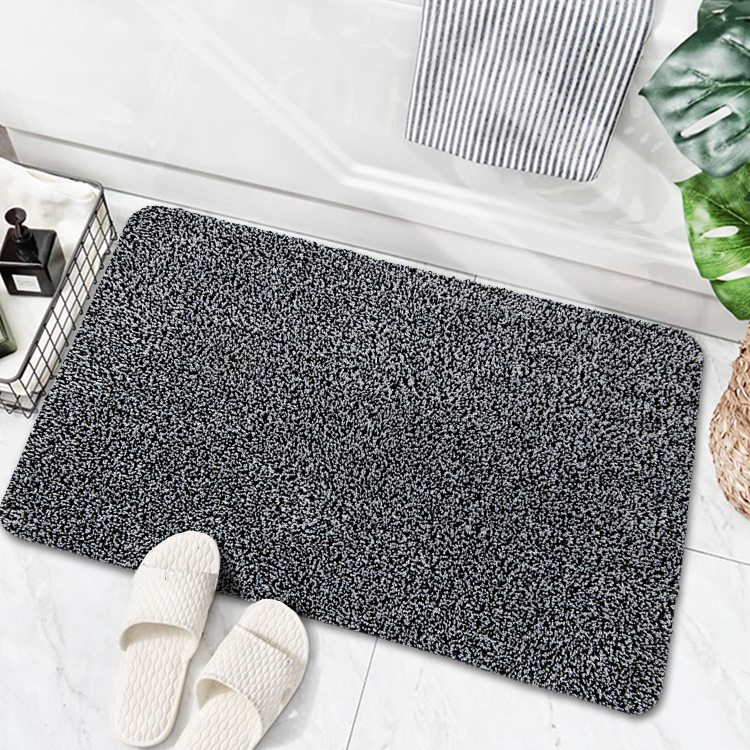 Innyluck Door Mat for Indoor Entrance, Advanced Microfiber Absorb Water Resist Dirt Doormat Non-Slip Backing Entryway Rug, Low Profile Front Door Mats Machine Washable Dark Grey