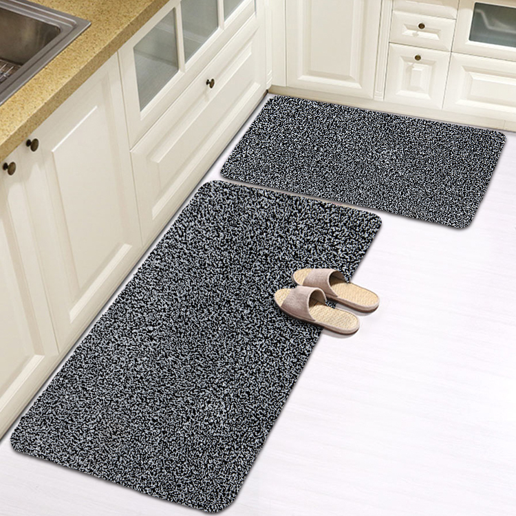 Innyluck Door Mat for Indoor Entrance, Advanced Microfiber Absorb Water Resist Dirt Doormat Non-Slip Backing Entryway Rug, Low Profile Front Door Mats Machine Washable Dark Grey