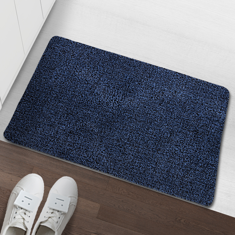 Innyluck Door Mat for Indoor Entrance, Advanced Microfiber Absorb Water Resist Dirt Doormat Non-Slip Backing Entryway Rug, Low Profile Front Door Mats Machine Washable Royalblue/Black