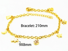 Stainless Steel 316L Bracelets (18K-Gold Color)-HY90B0132HLA