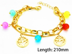 Stainless Steel 316L Bracelets (18K-Gold Color)-HY81B0082HLS