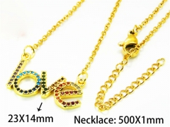 HY Wholesale Popular CZ Necklaces (Love Style)-HY54N0592HZL