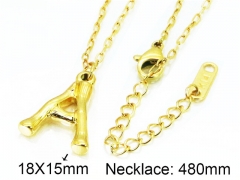 HY Wholesale Stainless Steel 316L Necklaces (Letter Style)-HY09N0257MZ