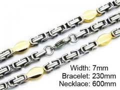 HY Stainless Steel 316L Necklaces Bracelets (Two Tone)- HY55S0151I20