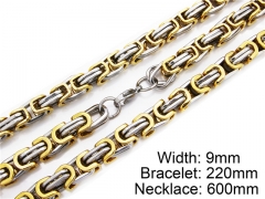 HY Stainless Steel 316L Necklaces Bracelets (Two Tone)- HY55S0020I20