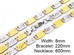 HY Stainless Steel 316L Necklaces Bracelets (Two Tone)- HY55S0176H80