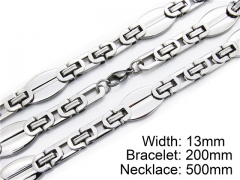 HY Stainless Steel 316L Necklaces Bracelets (Steel Color)-HY55S0046H80