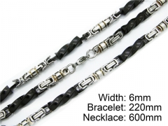 HY Wholesale Black Necklaces Bracelets Sets-HY55S0052I40