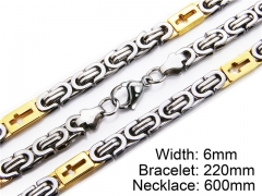 HY Stainless Steel 316L Necklaces Bracelets (Two Tone)- HY55S0005I30