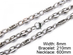 HY Stainless Steel 316L Necklaces Bracelets (Steel Color)-HY55S0045H70