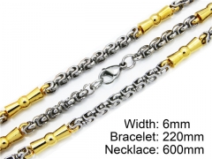 HY Stainless Steel 316L Necklaces Bracelets (Two Tone)- HY55S0085I30