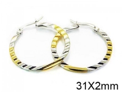 HY Stainless Steel 316L Snap Post Hoop Earrings-HY58E0970JW