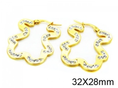 HY Stainless Steel 316L Bear Earrings-HY64E0017HZZ