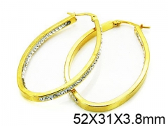 HY Stainless Steel 316L Crystal Hoop Earrings-HY58E0708PE