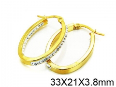 HY Stainless Steel 316L Crystal Hoop Earrings-HY58E0710NR