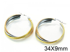 HY Stainless Steel 316L Snap Post Hoop Earrings-HY58E0693OT