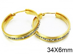 HY Stainless Steel 316L Crystal Hoop Earrings-HY58E0536OQ