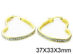 HY Stainless Steel 316L Crystal Hoop Earrings-HY58E0927KL